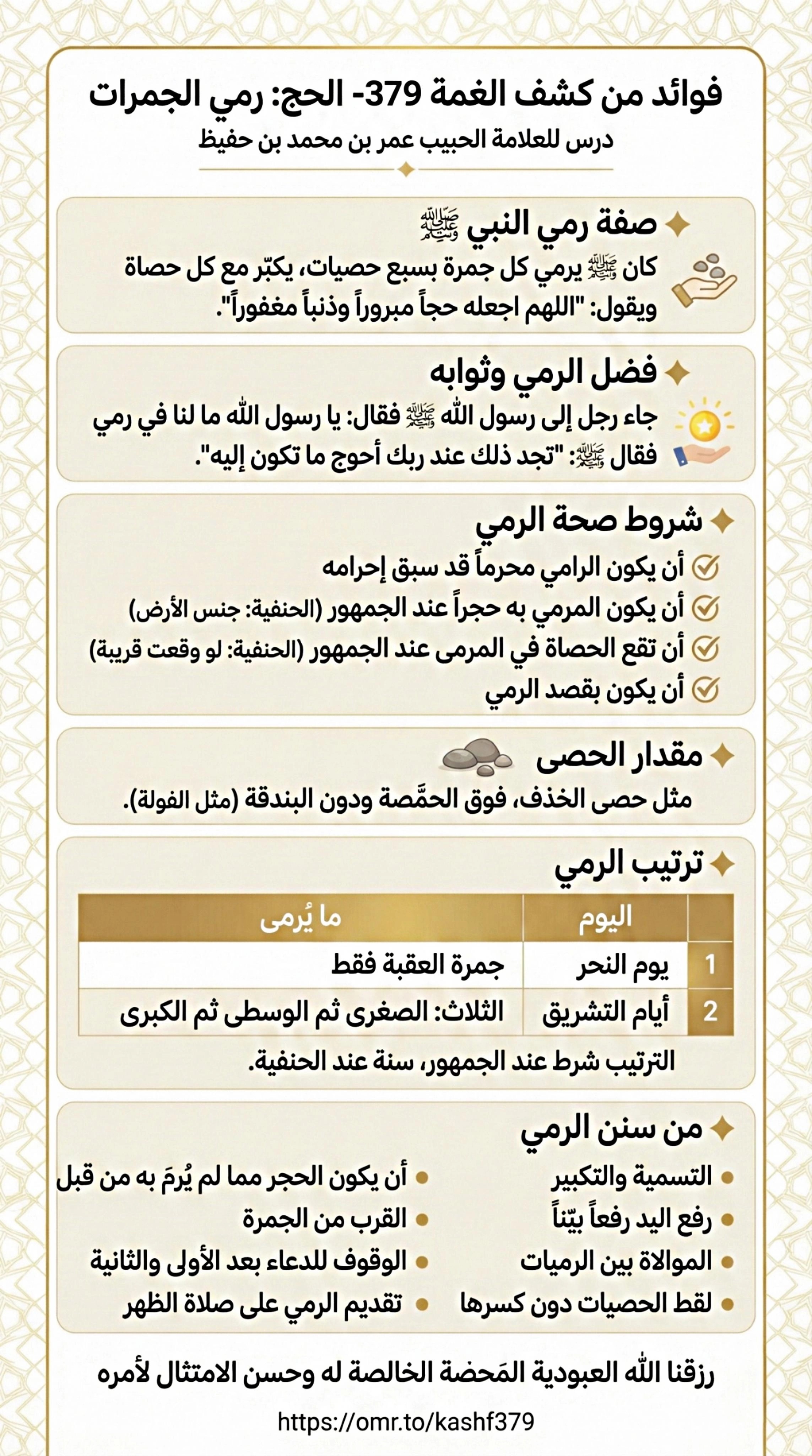 فوائد من كشف الغمة 379- الحج: رمي الجمرات