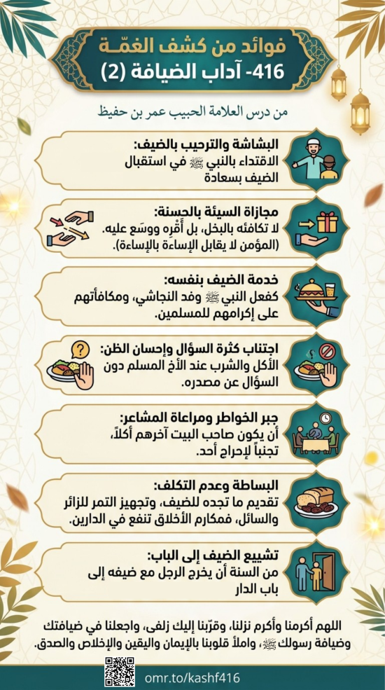 فوائد من كشف الغمة 416- آداب الضيافة (2) 